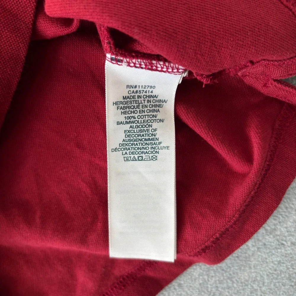 True Religion Mens Red Logo Collar Short Sleeve Cotton Pique Polo Shirt 2XL
